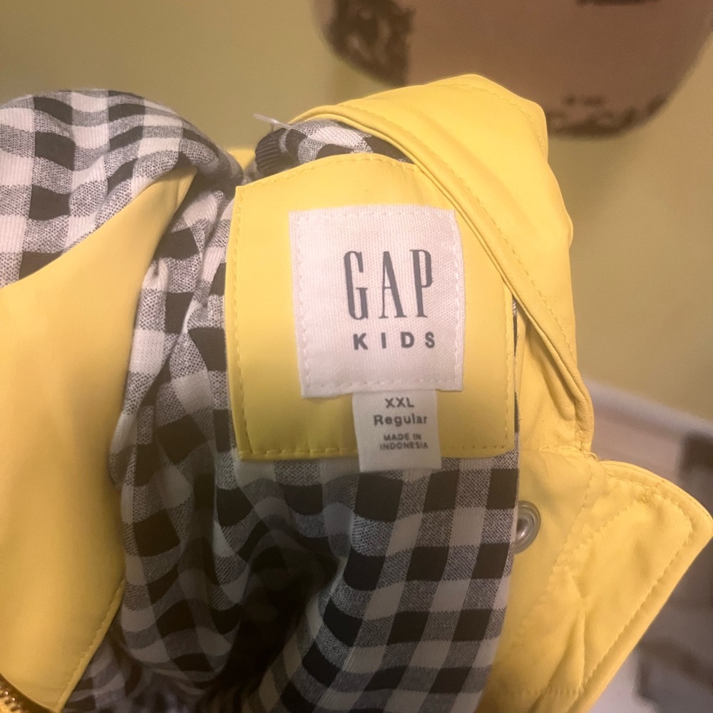 GAP Kids Yellow Raincoat with Checkered Lining